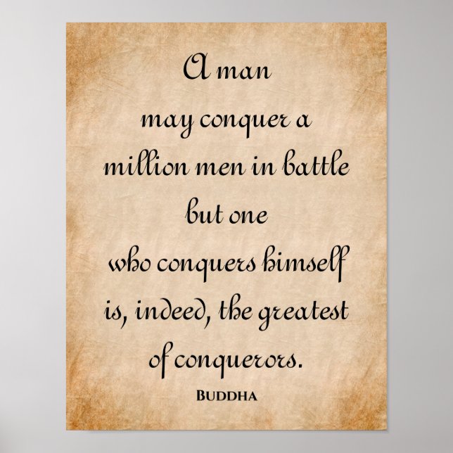 Poster Un Homme Peut Conquérir... Citation de bouddha ins (Devant)