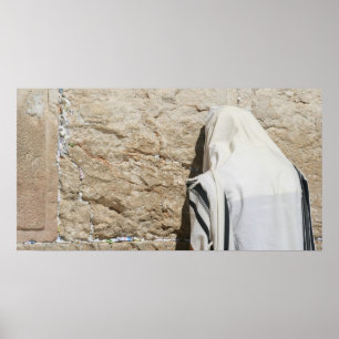 Poster Un homme priant au mur occidental