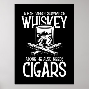 Poster Un Homme Qui Aime Le Whiskey Et Le Cigar