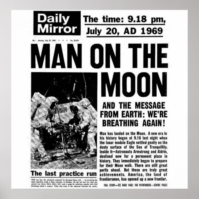 Poster Un homme sur l'affiche de la lune (Devant)