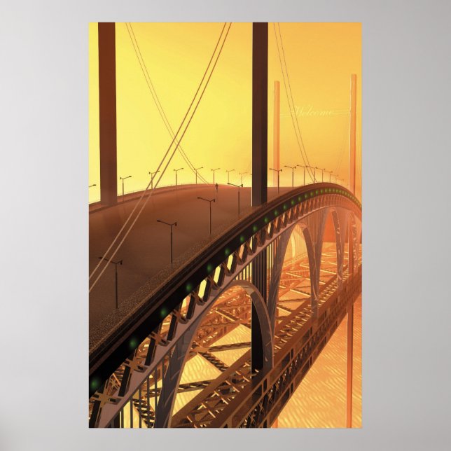Poster Un homme sur un pont (Devant)