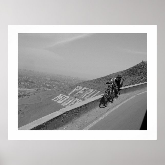 Poster Un homme, un vélo, Pérou. (Devant)