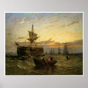 Poster Un Indianman de l'Est démantelé dans l'estuaire de