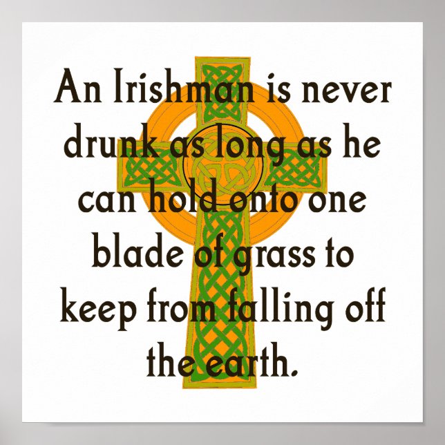 Poster Un Irlandais N'A Jamais Étouffé - Citation Irlanda (Devant)