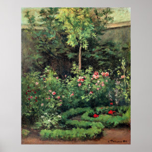Poster Un jardin de roses par Camille Pissarro,