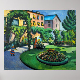 Poster Un jardin, Gartenbild par August Macke, Art vintag