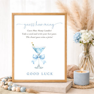 Poster Un jeu pour Baby Shower A Tini One Blue Devinez co