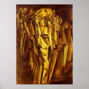 Poster Un jeune homme triste dans un train