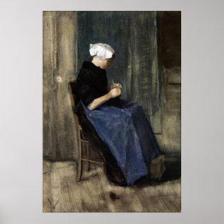 Poster Un jeune Tricot femme Scheveningen