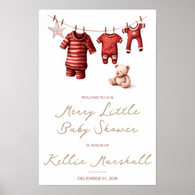 Poster Un Joli Petit Baby shower, Des Vêtements Pour Bébé (Devant)