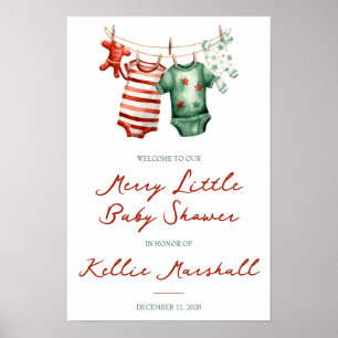 Poster Un Joli Petit Baby shower, Des Vêtements Pour Bébé