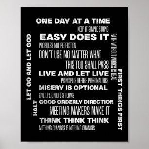 Poster Un Jour À La Fois Inspirant Récupération Sobriété 