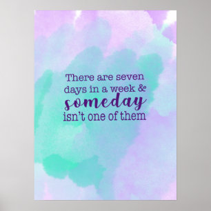 Poster Un jour citer la motivation de l'aquarelle