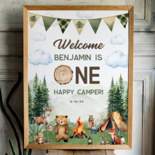 Poster Un Joyeux Camper Premier anniversaire 18x24 Affich
