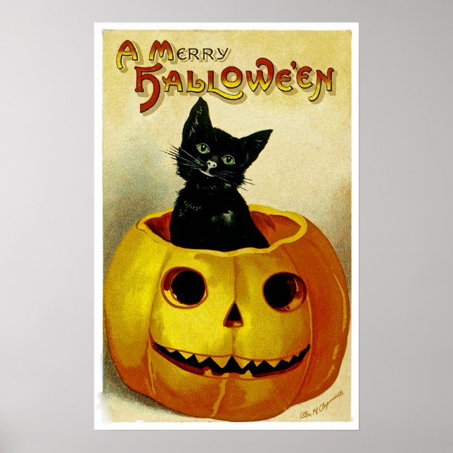 Poster Un joyeux Kitten Halloween (Devant)