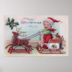 Poster Un Joyeux Noël à YouBoy sur un traîneau