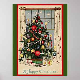 Poster Un joyeux Noël, illustration vintage,