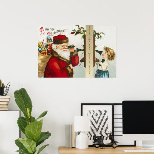 Poster Un joyeux Noël Santa Claus par Ellen Clapsaddle
