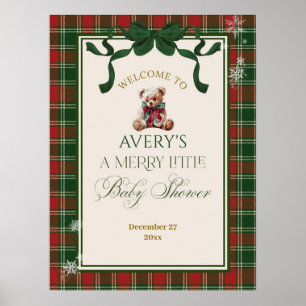 Poster Un joyeux petit ours en peluche de Noël pour Baby