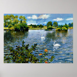 Poster Un lac de Long Island, beaux-arts,