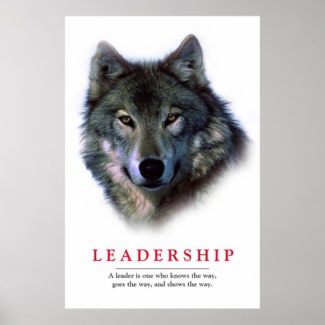 Poster Un leadership inspirationnel unique créatif Loup (Devant)