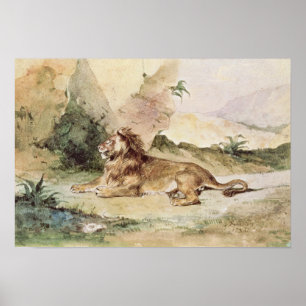 Poster Un lion dans le désert, 1834