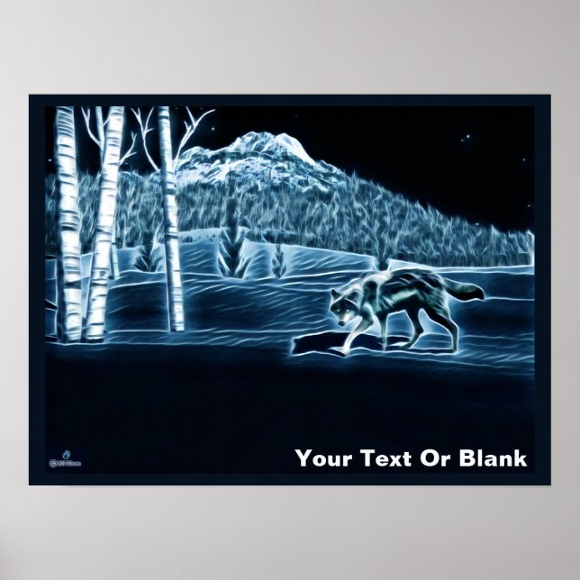 Poster Un Loup Sur Neige (Devant)