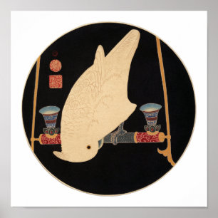 Poster Un Macaw blanc, Jakuchu