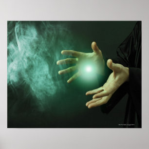 Poster Un magicien d'imaginaire faisant la magie avec ses