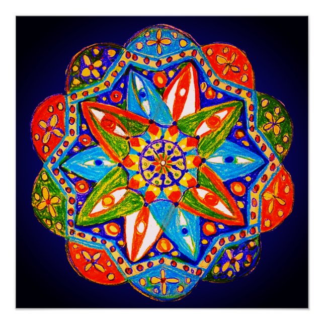 Poster Un mandala vibrant  (Devant)