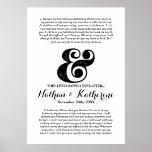 Poster Un mariage Voit L'Ampersand Noir Heureusement Aprè