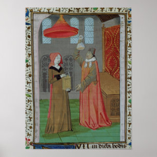 Poster Un médecin qui examine l'urine de St. Elizabeth