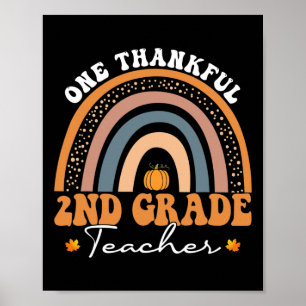 Poster Un Merci Enseignant de 2e année Super Thanksgiving