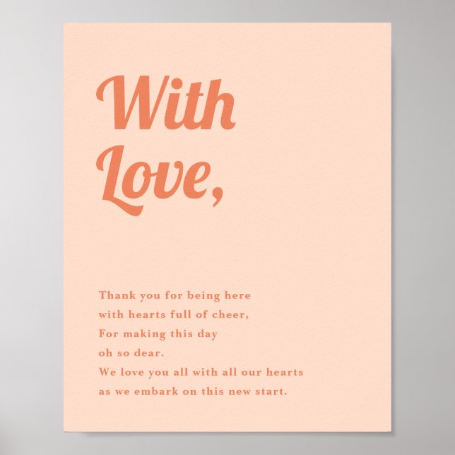 Poster Un Merci Mariage de paix pour assister au Signe (Devant)