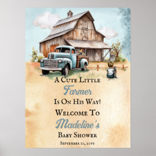 Poster Un Mignon Petit Agriculteur Est En Chemin De Baby 