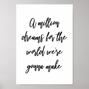 Poster Un Million Dreams Chanson Lyrique Wall Art Imprime