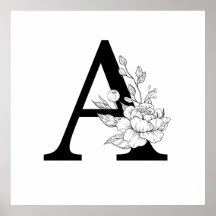 Un monogramme botanique. Lettre initiale avec pivo
