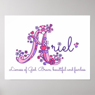Poster Un monogramme d'art Les filles d'Ariel appellent u