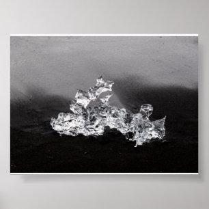 Poster Un morceau de glace sur la plage de Diamond