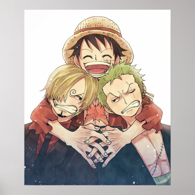 Poster Un morceau Luffy Zoro et Sanji (Devant)