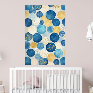 Poster Un motif de cercles superposés dans des nuances de