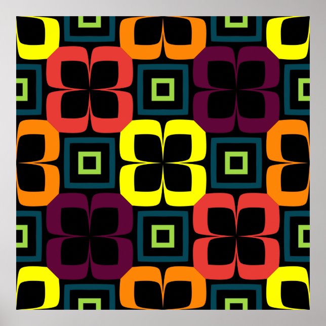 Poster Un motif transparent et lumineux avec des fleurs c (Devant)