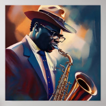 Un musicien joue du saxophone