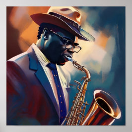Poster Un musicien joue du saxophone
