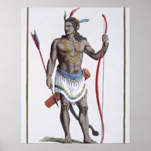Poster Un noble de la Virginie, 1780 (gravure colorée)