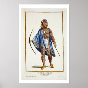 Poster Un noble Indien de la Nation d'Ottawa, 1780 (colou