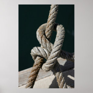 Poster Un noeud attaché sur une jetée Portugal