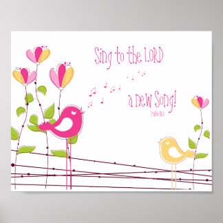 Poster Un nouveau psaume de chanson 96:1 Nursery Wall Art