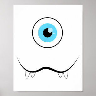 Poster Un Oeil Eyell Monstre visage drôle Halloween Costu
