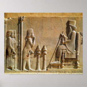 Poster Un officier médian rend hommage au roi Darius